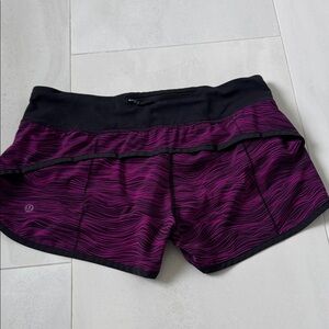 lululemon athletica Women's Black and Purple-ish pink Athletic Speed Short